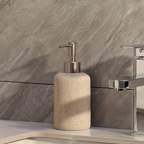 Marmor Seifenspender – Luxuriöser Resinspender mit Edelstahlpumpe für Badezimmer oder Küche