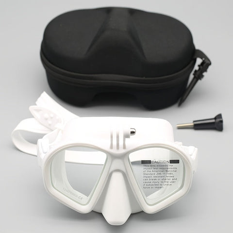 Temperiertes Tauchermaske mit Aufbewahrungstasche - Tauchbrille mit Anti-Beschlag und Kamerahalterung