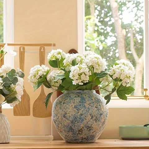 Einzigartige Vintage Keramische Vase – Handgefertigte Blaue Steinware für einen Authentischen Look
