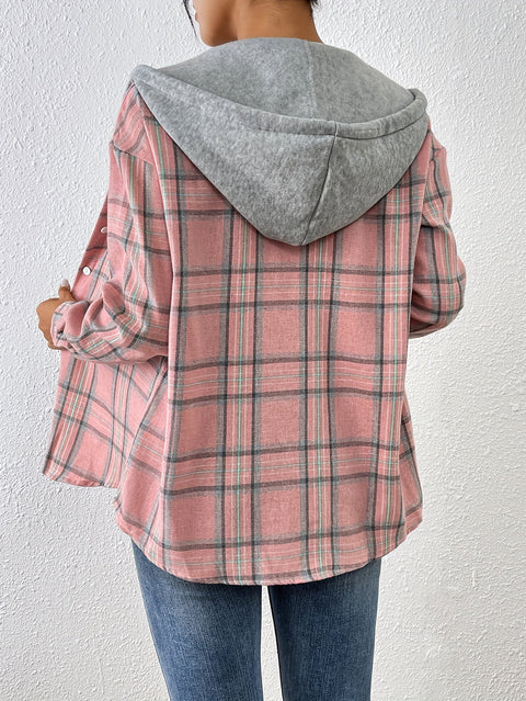Leichtes Karomuster-Bluse mit Kapuze – Stilvoll und Bequem für Frühling und Sommer