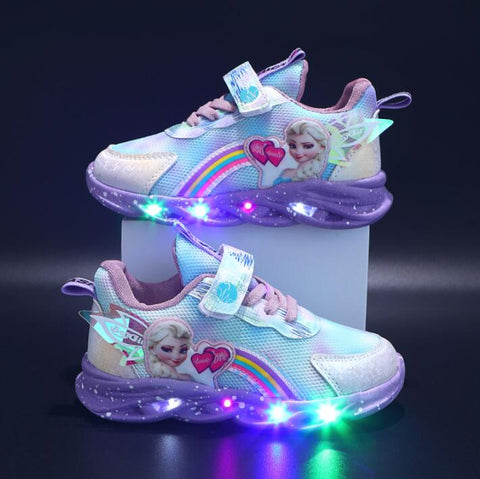 Regenbogen Glitzer Sneakers - LED Kinderschuhe für Abenteurer