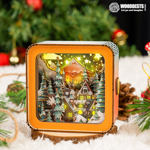 Gemütliches 3D Weihnachtshaus Lichtschaal - Warmes LED Licht und Einzigartige Dekoration