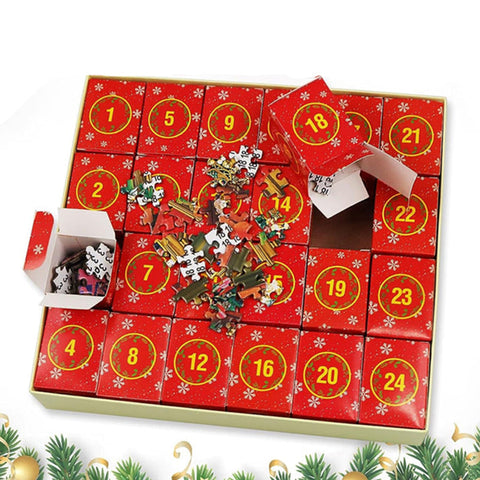 Weihnachts-Puzzle-Adventskalender – 1008 Teile, Täglicher Puzzle-Spaß