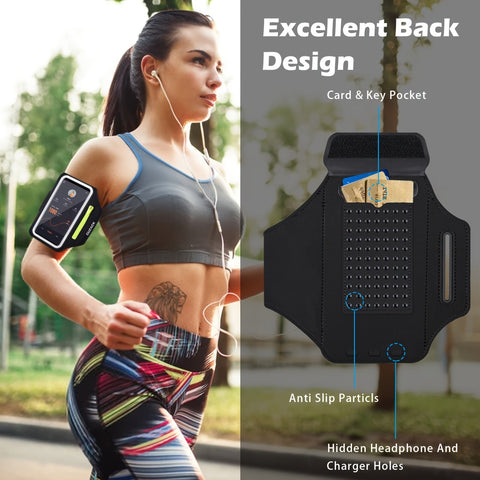 Lauf Handyhalter mit Kopfhöreretui - Verstellbares Armband für Sportler