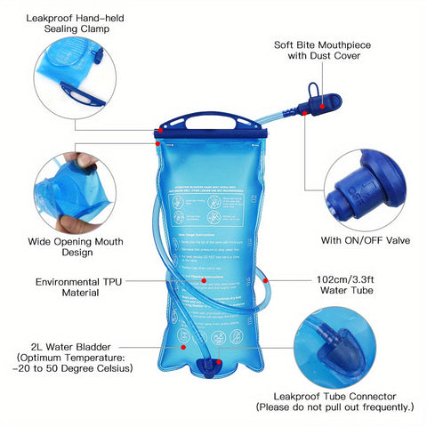 HydroPack Leichter Hydratationsrucksack - 2L Wasserreservoir für Laufen, Radfahren & Wandern