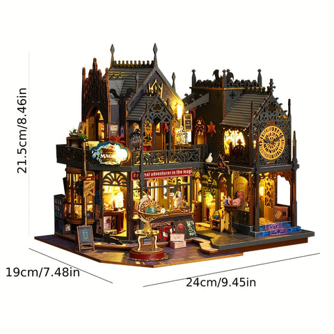 Zauberhaftes Bücherhaus – 3D Holzpuzzle mit magischer Beleuchtung