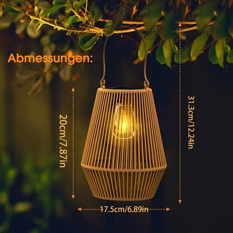 Boho Solar Hängeleuchten Set – Nachhaltige Wicker Laternen für Garten und Balkon