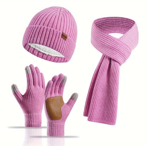 Fröhliches Winterset - Mütze, Schal und Handschuhe für Paare