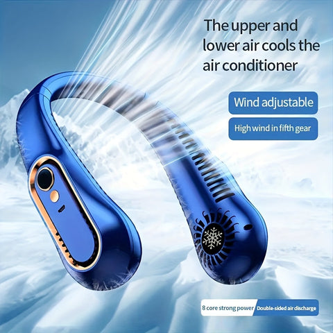 Wiederaufladbarer USB-Nackenventilator für kraftvolle, leise Kühlung – Perfekt für Innen- und Außenbereich