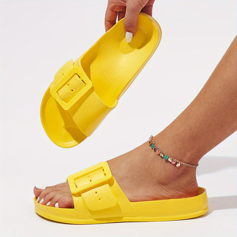 Bequeme Damen Slipper mit Schnalle – Leicht & Verstellbar für Innen und Außen
