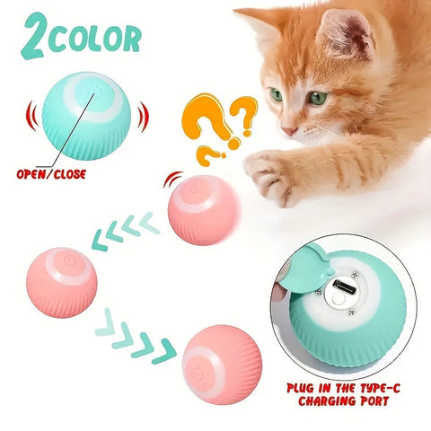 Intelligenter interaktiver Katzenball - Automatisches rollendes Spielzeug für interaktiven Spaß