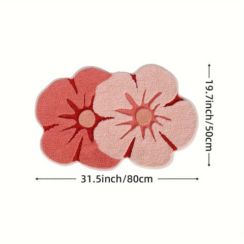 Fluffy Blumen Badezimmerteppich – Absorbierend und Weich für Extra Komfort