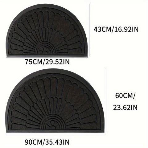 Nachhaltige Gummi Fußmatte - Halbrundes Design für Innen und Außen