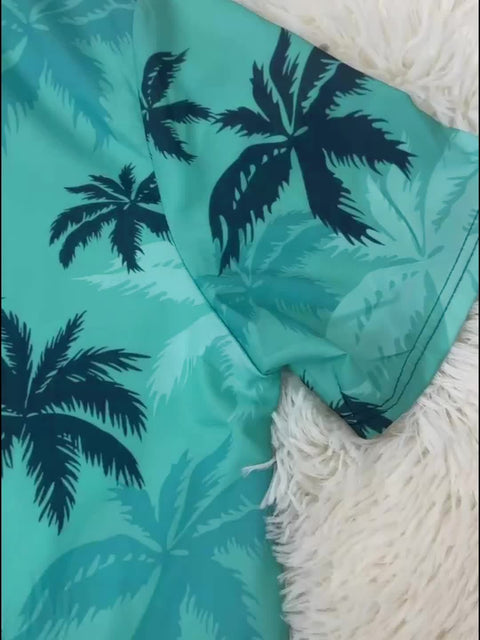Herren Palmbaum Druck Shirt – Lässiger & Atmungsaktiver Sommerstil