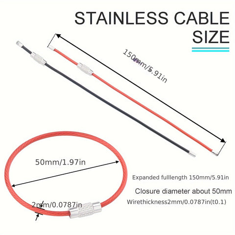 Stahl Kabel Schlüsselanhänger Set – Robuste Schlüsselanhänger für Reisen und Outdoor-Aktivitäten