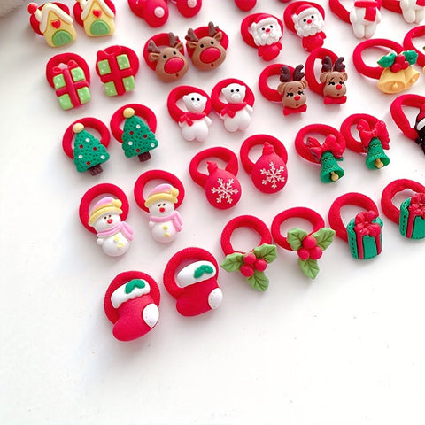 Festliche Weihnachts-Haarband-Set - 10 Stück für märchenhafte Stylings