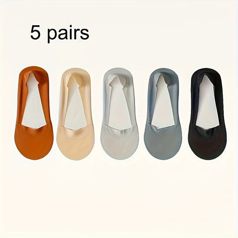 5 Paar Ice Silk Socken – Atmungsaktive und Rutschfeste Unsichtbare Socken für Damen