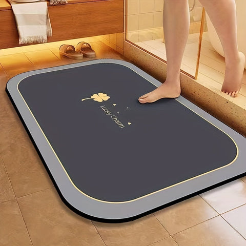Glücksbringer Schnell Trocknende Badezimmermatte - Geometrisches Design mit Rutschfestigkeit für Dusche und Eingang
