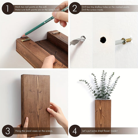 Rustikale Holzwandvase - Natürliche Atmosphäre für jedes Interieur