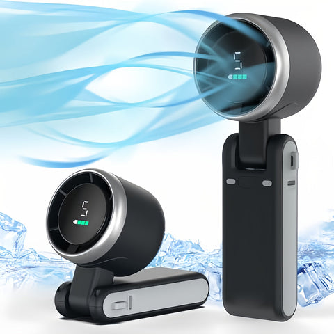 Kompakter Turbo Handventilator – 3-in-1 USB Aufladbar mit 5 Geschwindigkeiten