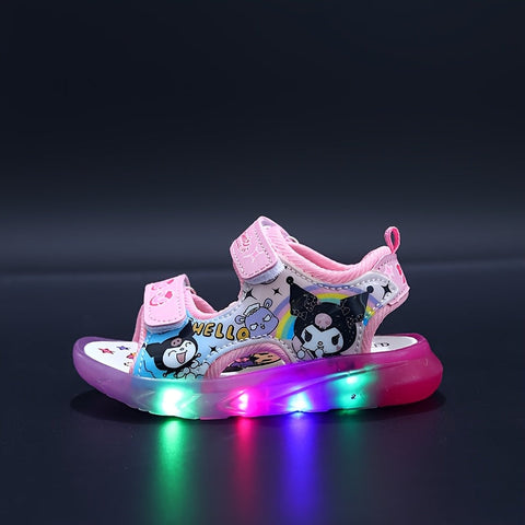 Sanrio Mädchen Sandalen mit Beleuchtung – Kawaii Cartoon Prinzessinnen Sandalen für den Sommer