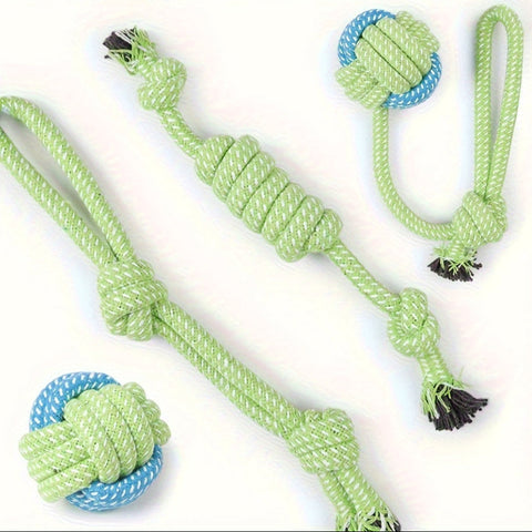 4-teiliges Hundespielzeugset – Ideal zum Kauen, Beißen und Spielen
