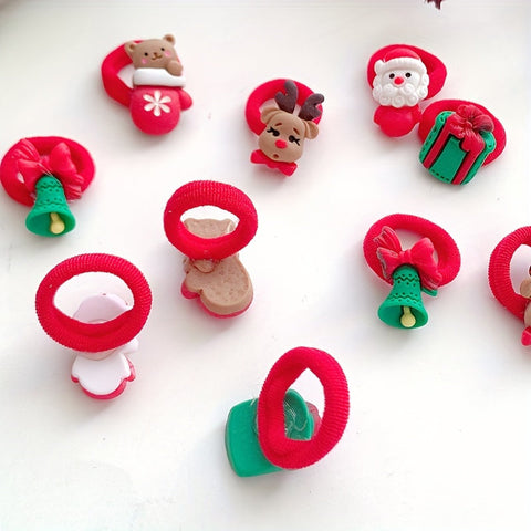 Festliche Weihnachts-Haarband-Set - 10 Stück für märchenhafte Stylings