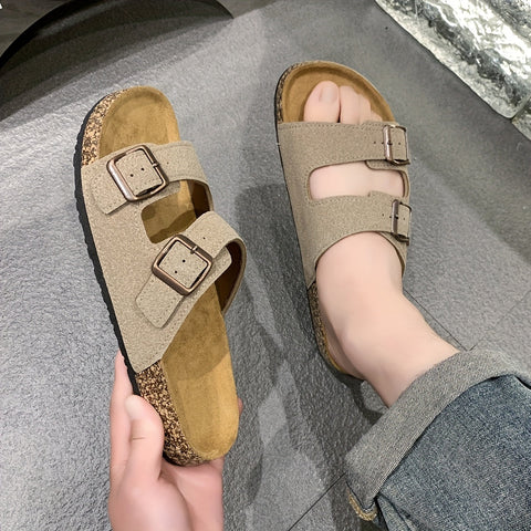 Retro Slides mit Doppelverstellbaren Schnallen für Herren – Komfortabel und Stilvoll für Herren