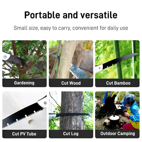 360° Verlängerbare Klappsäge - Robust und Effizient für Gartenarbeit und Camping
