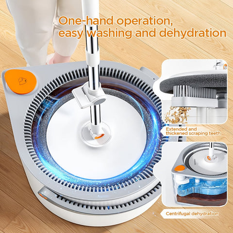FlexiClean Spin Mop Set – Handsfree, Verstellbar und Effizient Reinigen