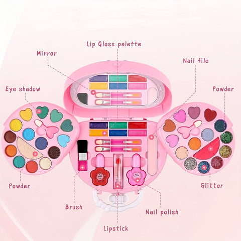 Make-up Set für Mädchen mit Kosmetiktasche - Wunderschönes Geschenk für Deine kleine Prinzessin