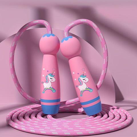 Einhorn Springseil - Gemütliches Springseil für Kinder mit Holzgriffen