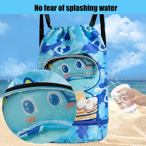 Ozean-Themen Schwimmbereich-Rucksack - Wasserdicht mit Nass/Trocken-Trennung