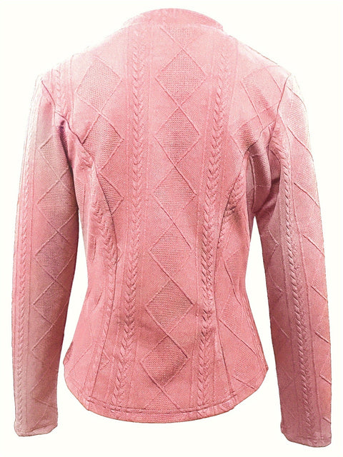 Sophia Gewebte Jacke - Stilvolle Herbst-/Winterjacke mit Knöpfen und langen Ärmeln