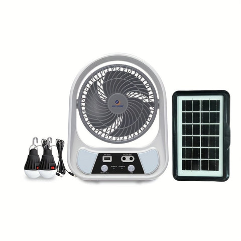 Tragbarer Solarenergie Ventilator und Nachtlicht – Multifunktional und Wiederaufladbar