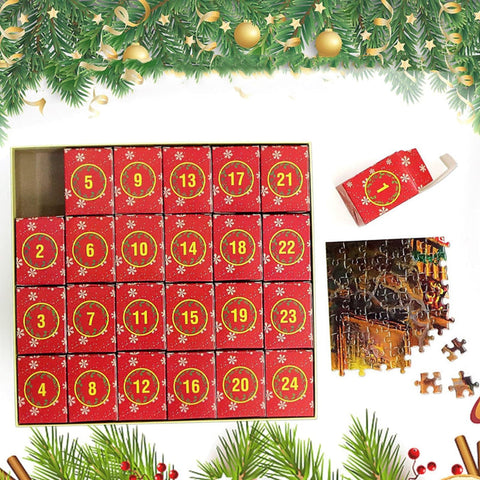 Weihnachts-Puzzle-Adventskalender – 1008 Teile, Täglicher Puzzle-Spaß