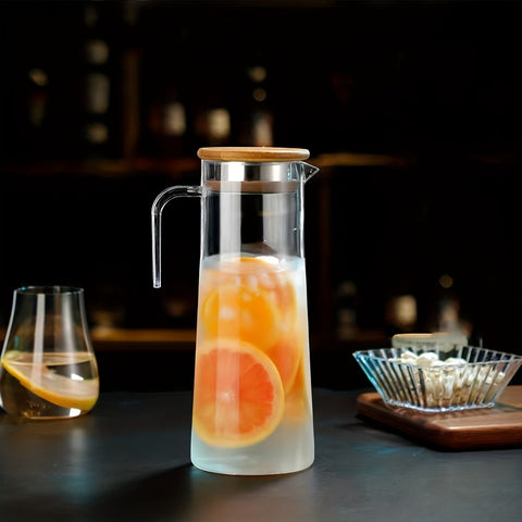 Glaskaraffe mit Deckel – Ideal für Saft, Bubble Tea und erfrischende Sommergetränke