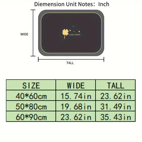 Glücksbringer Schnell Trocknende Badezimmermatte - Geometrisches Design mit Rutschfestigkeit für Dusche und Eingang