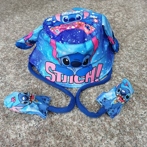Bewegende Ohren Fischerhut für Kinder – Niedliches Cartoon Stitch Design