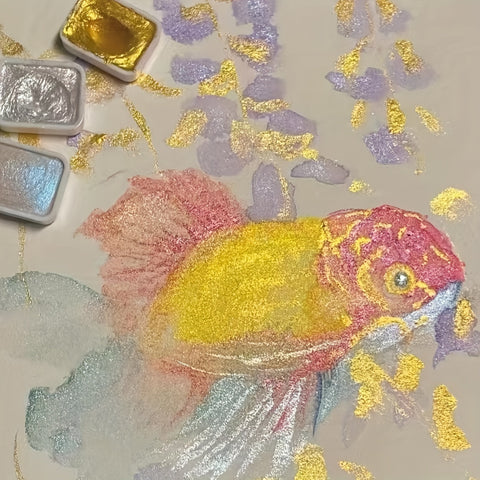 Perl Wasserfarben Set – 20 Farben in fester Form für Malerei und Kalligrafie