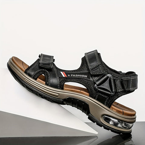 Premium Herren Leder Sandalen – Verstellbar und Mit Dämpfung