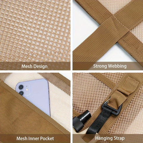 Leichte und Geräumige Mesh Strandtasche – 40L Faltbare Tote mit Festen Schulterriemen und Offenem Oberteil