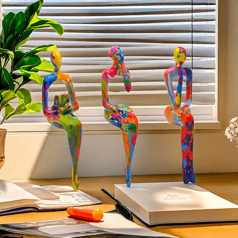 KleurExplosie Kunstfiguren Set - Für einen Kühn und Kreativen Einrichtungsstil