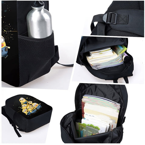 Minions Schulset - Rucksack, Brotdose & Etui für Kinder