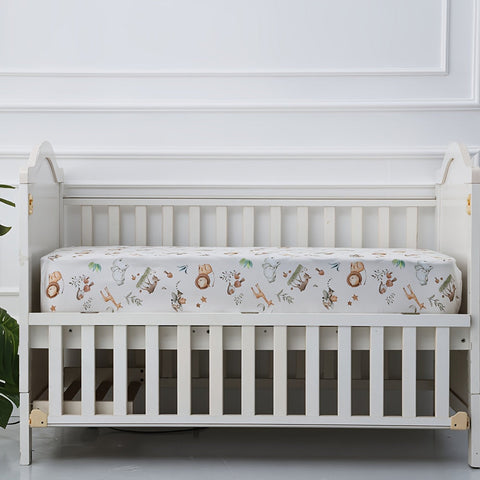Weiche Tierdruck Wiegenbezüge – 4-teiliges Set für Komfort und Stil im Babyzimmer