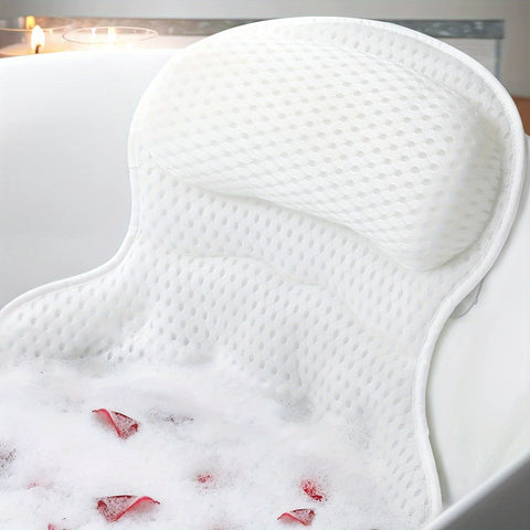 LuxieSpa 4D Luxe Badekissen - Atmungsaktives Kissen mit Nacken- und Rückenstütze für ein Entspannendes Bad
