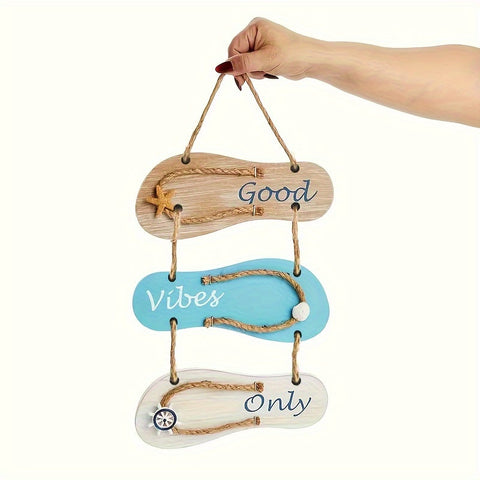 Hölzerne Flip-Flop Wanddekoration - Nautischer Stil für eine Sommersaison
