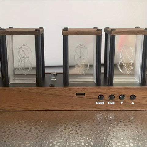Moderne Retro Röhrenuhr – RGB LED Digitale Uhr für einzigartige Innenraumdekoration