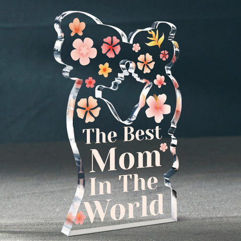 Acryl Plakat für die Beste Mutter der Welt – Mutter und Tochter Umarmung