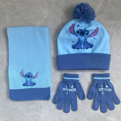 Winterset für Kinder – Mütze, Handschuhe und Schal Set mit Cartoon-Charakteren